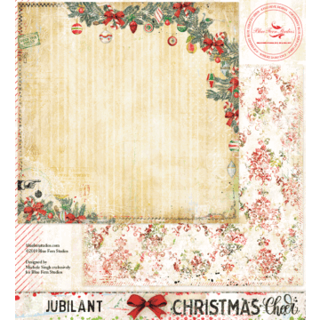 Blue Fern Studios - 12x12 Double Sided Paper - Christmas Cheer - Jubilant