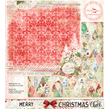 Blue Fern Studios - 12x12 Double Sided Paper - Christmas Cheer - Merry