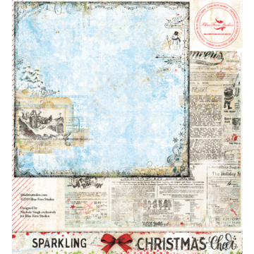 Blue Fern Studios - 12x12 Double Sided Paper - Christmas Cheer - Sparkling