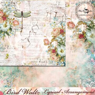 Blue Fern Studios - Bird Waltz 12x12 Paper - Lyrical Arrangement