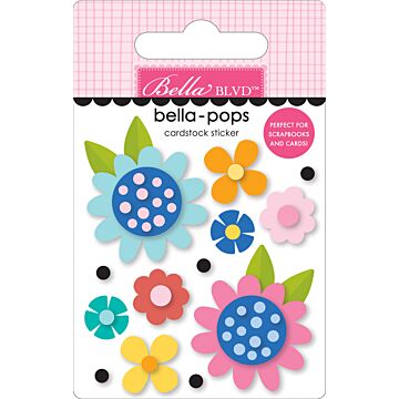 Bella BLVD Bella-pops 3D Cardstock Sticker, Hello Beautiful (flowers)