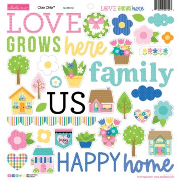 Bella BLVD Ciao Chipboard Icons, Love Grows Here