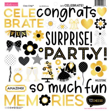 Bella BLVD Ciao Chipboard Icons, Let's Celebrate!