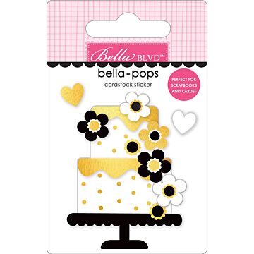 Bella-pops 3D Cardstock Sticker, Party Cake