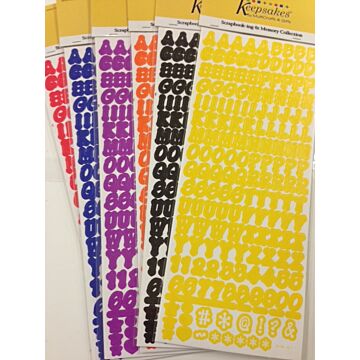 Keepsakes SCRAPBOOK STICKERS: 5x12 BOLD Alphabet, Number & Symbol-White