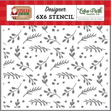 Echo Park – Boughs Of Holly Designer Stencil 6" x 6"