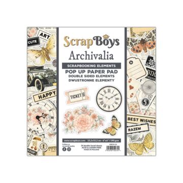 ScrapBoys 6X6 Pop Up Paper Pad, Archivalia
