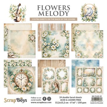 ScrapBoys 6X6 Paper Pad, Flowers Melody