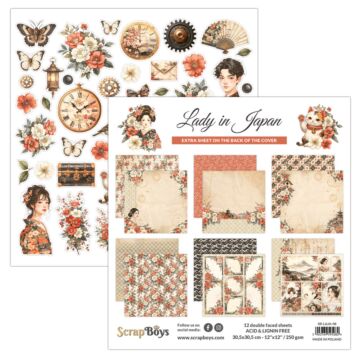 ScrapBoys 12X12 Paper Pad, Lady in Japan