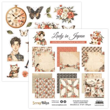 ScrapBoys 8X8 Paper Pad, Art Journal: Lady in Japan