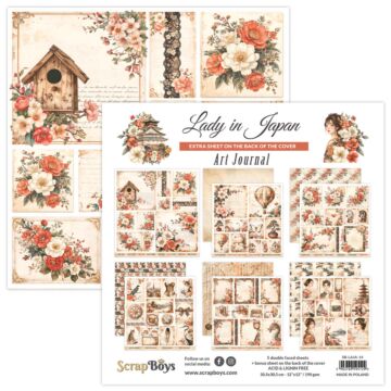 ScrapBoys 12X12 Art Journal, Lady in Japan (Graphics & Journaling Cards)