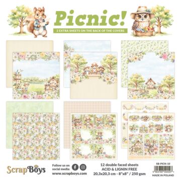 ScrapBoys 8X8 Paper Pad, Picnic!
