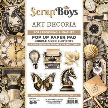 ScrapBoys 6X6 Pop-up Paper Pad, Art Decoria