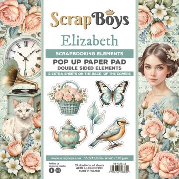 ScrapBoys 6X6 Pop-up Paper Pad, Elizabeth