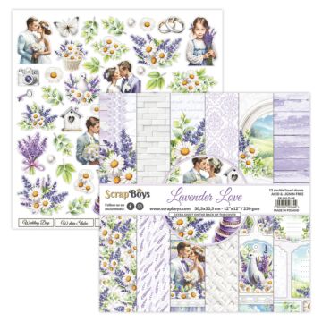 ScrapBoys 12X12 Paper Pad, Lavender Love