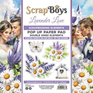 ScrapBoys 6X6 Pop-up Paper Pad, Lavender Love