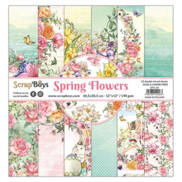 ScrapBoys 12X12 Paper Pad, Spring Flowers