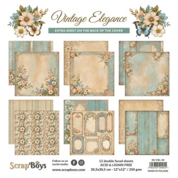 ScrapBoys 12X12 Paper Pad, Vintage Elegance