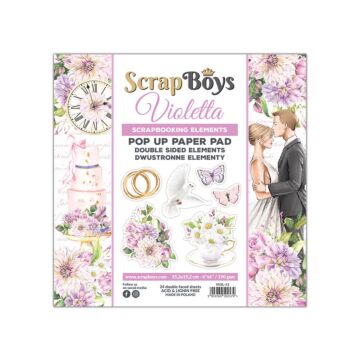 ScrapBoys 6X6 Pop Up Paper Pad, Violetta