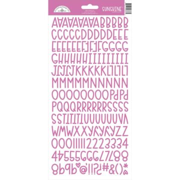 Doodlebug Sunshine Cardstock Alpha Stickers 6"X13"-Bubblegum