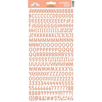 Doodlebug Alphabet Soup Puffy Stickers-Coral