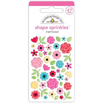 Doodlebug Design Shape Sprinkles, Lots of Love - Bright Bouquet