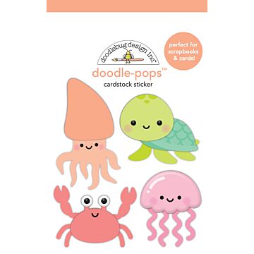 Doodlebug Design Doodle-pops 3D Cardstock Sticker, Seaside Summer - Shore is Fun