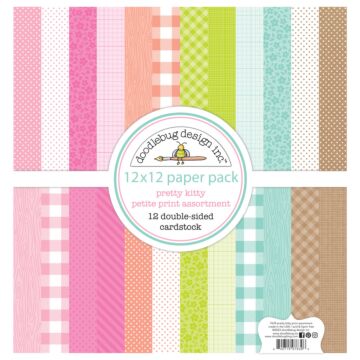 Doodlebug Designs 12X12 Petite Prints Paper Pack, Pretty Kitty