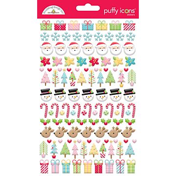 Doodlebug Puffy Icons Cardstock Stickers, Candy Cane Lane