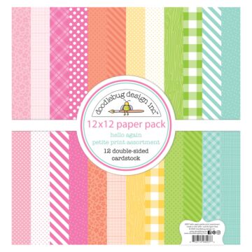Doodlebug Design 12X12 Petite Prints Paper Pack, Hello Again