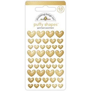 Doodlebug Design Puffy Shapes, Gold Heart
