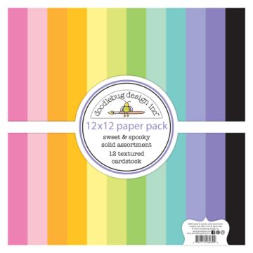 Doodlebug Design 12X12 Textured Cardstock Pack, Sweet & Spooky