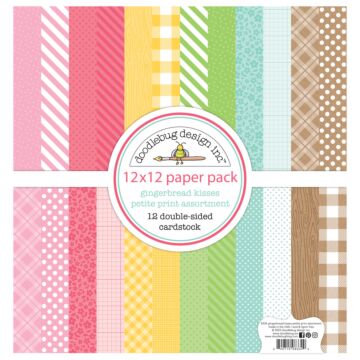 Doodlebug Design 12X12 Petite Prints Paper Pack, Gingerbread Kisses