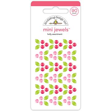 Doodlebug Design Mini Jewels, Holly Assortment
