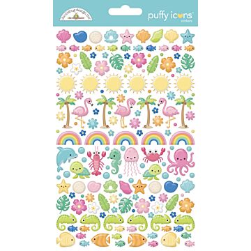 Doodlebug Design Puffy Icons Stickers, Summer Fun