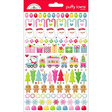Doodlebug Design Puffy Icons Stickers, Oh What Fun