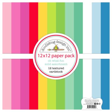 Doodlebug Design 12X12 Textured Cardstock Pack, Oh What Fun
