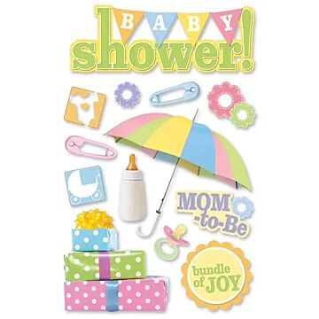 Paper House Baby Shower Dimensional Sticker