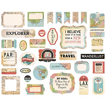 Echo Park Paper - Cartography No. 1 Ephemera Die Cut Cardstock Pack