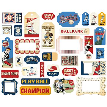 Carta Bella - Baseball Frames and Tags Ephemera Die Cut Cardstock Pack