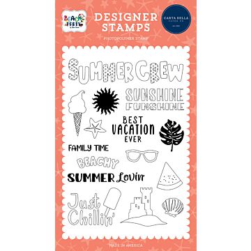 Carta Bella Beach Party: Summer Crew Stamp Set