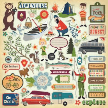 Carta Bella THE GREAT OUTDOORS STICKER SHEET