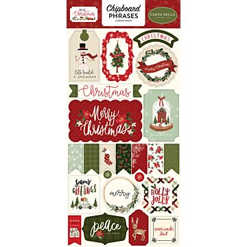 Echo Park - Hello Christmas 6x13 Adhesive Chipboard Phrases