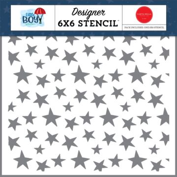 Carta Bella Little Boy Awesome Stars 6x6 stencil with scattered star pattern