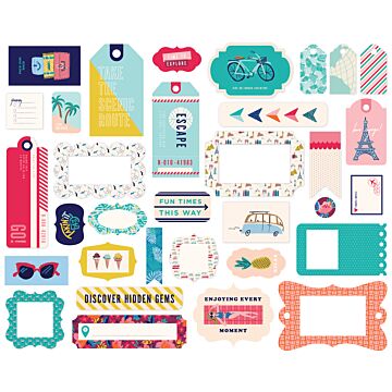 Echo Park Let's Travel Frames & Tags Ephemera