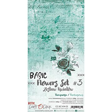 Craft O'Clock Basic Flowers, Set #03 (Turquoise)