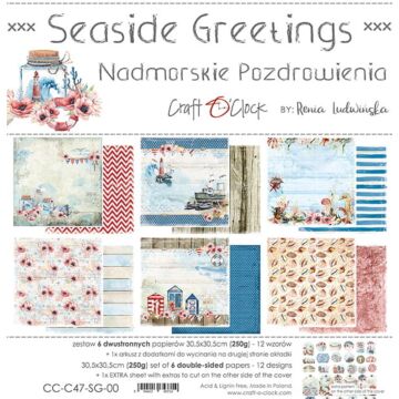 Craft O'Clock - 12X12 Paper Pad, Seaside Greetings