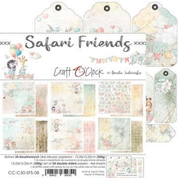 Craft O'Clock 6x6 Paper Pad, Safari Friends