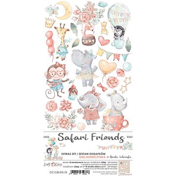 Craft O'Clock Die Cut Extras Set, Safari Friends - Girl
