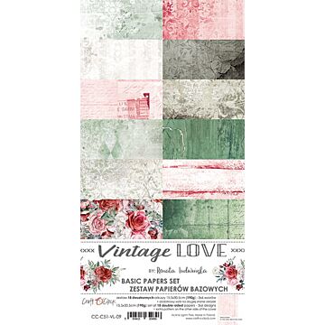Craft O'Clock Basic Papers Set, Vintage Love